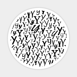 Y - Typography (Black) Magnet